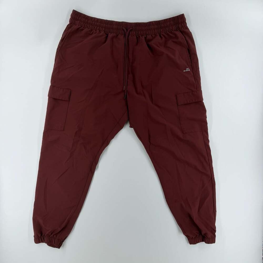 1576 BCG Cargo Joggers Size 2XL Burgundy Athletic Pants